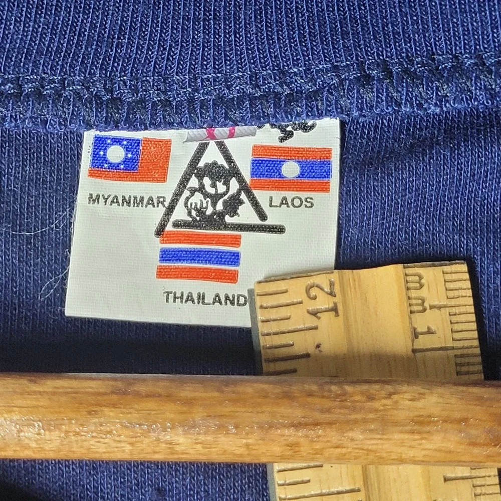 2x Golden Triangle XL Men's T‎ Shirt, China, Laos, Myanmar, Thailand Embroidered